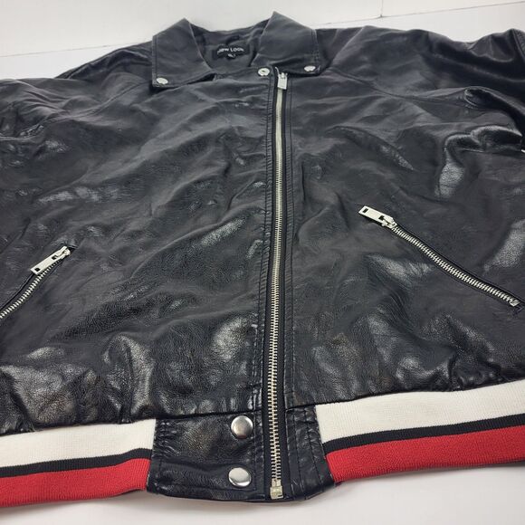 New Look Women's Black Faux Leather Jacket Coat Size 1X - Picture 4 of 14